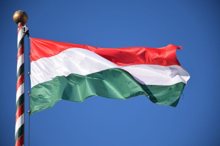 Hungary flag waving