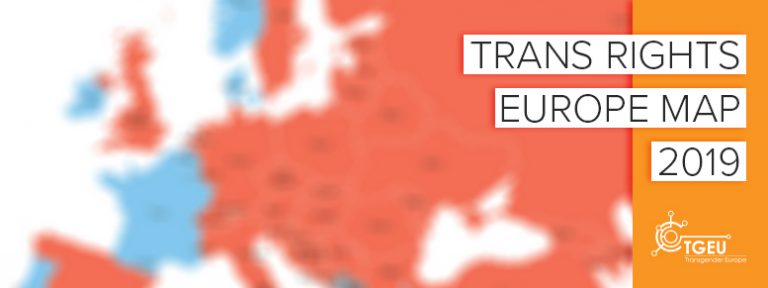 Trans Rights Europe Map 2019 banner